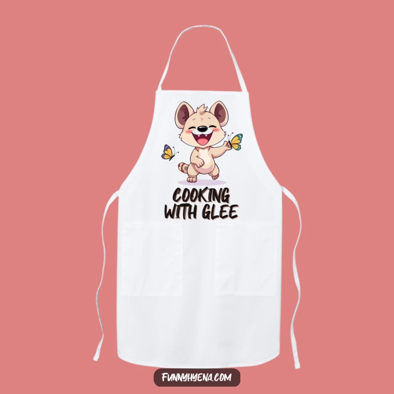 Funny Kawaii Hyena Apron - Kitchen Fun with Butterfly Chase Design Gift