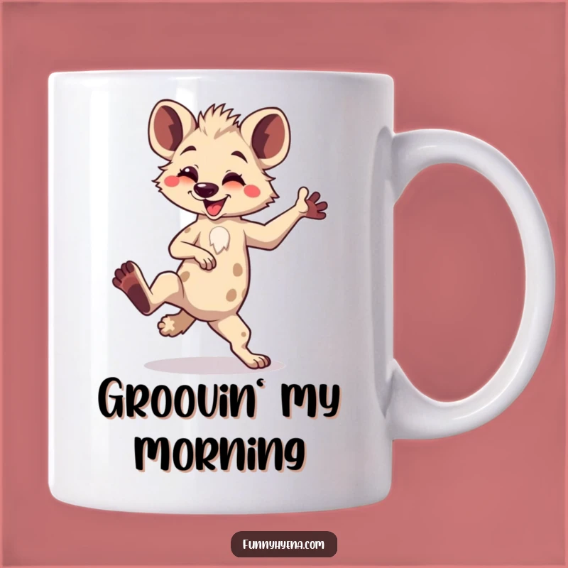 Funny Kawaii Hyena Dancing Mug - Hilarious Pose Coffee Cup Gift