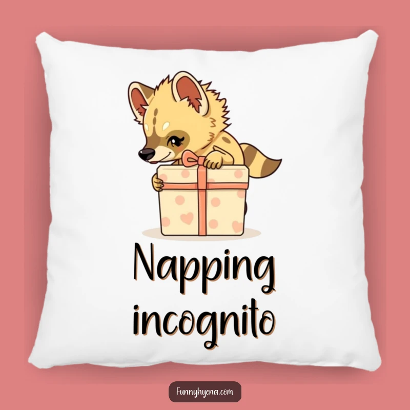 Soft Funny Hyena Pillow - Stealthy Gift Comfort, Cozy Humorous Present