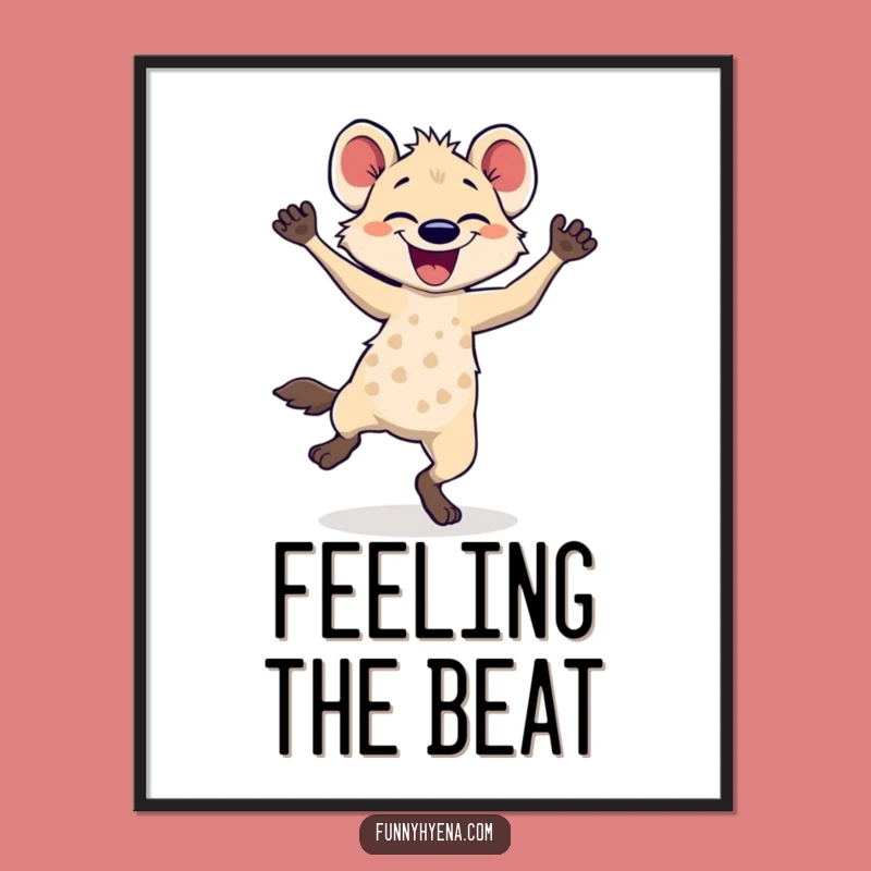 Funny Hyena Dancing Digital Art: Instant Energetic Decor for Your Space
