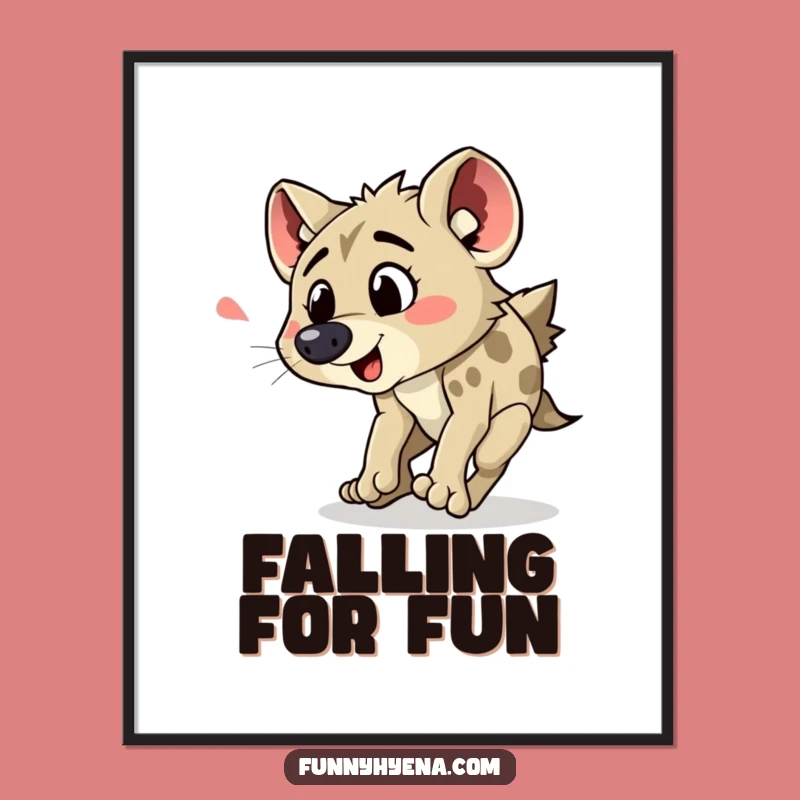 Funny Hyena Tripping Digital Art: Instant Hilarious Decor for Your Walls