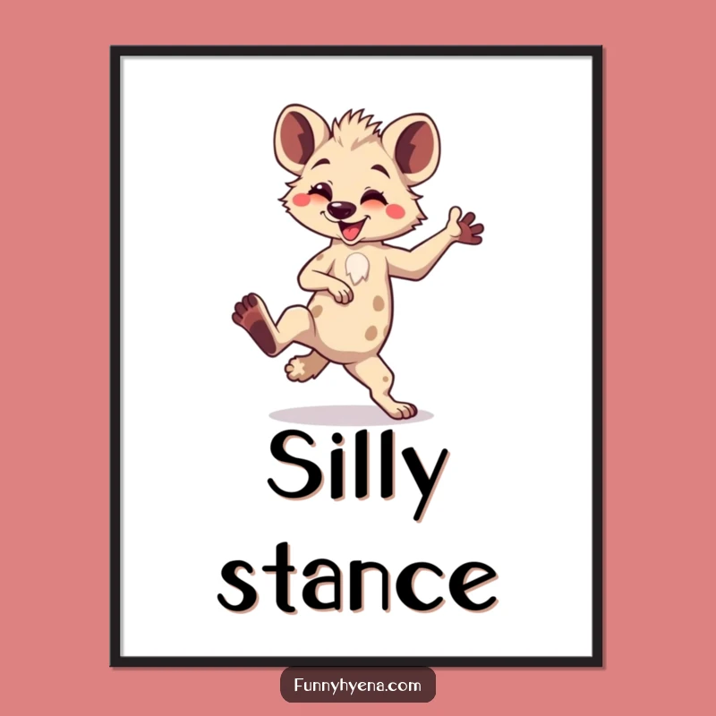 Funny Kawaii Hyena Dance Digital Print - Instant Comical Pose Download Gift