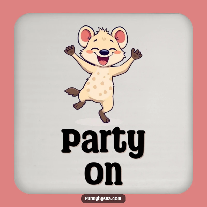 Funny Hyena Dancing Coaster: Protect Surfaces with Energetic Flair