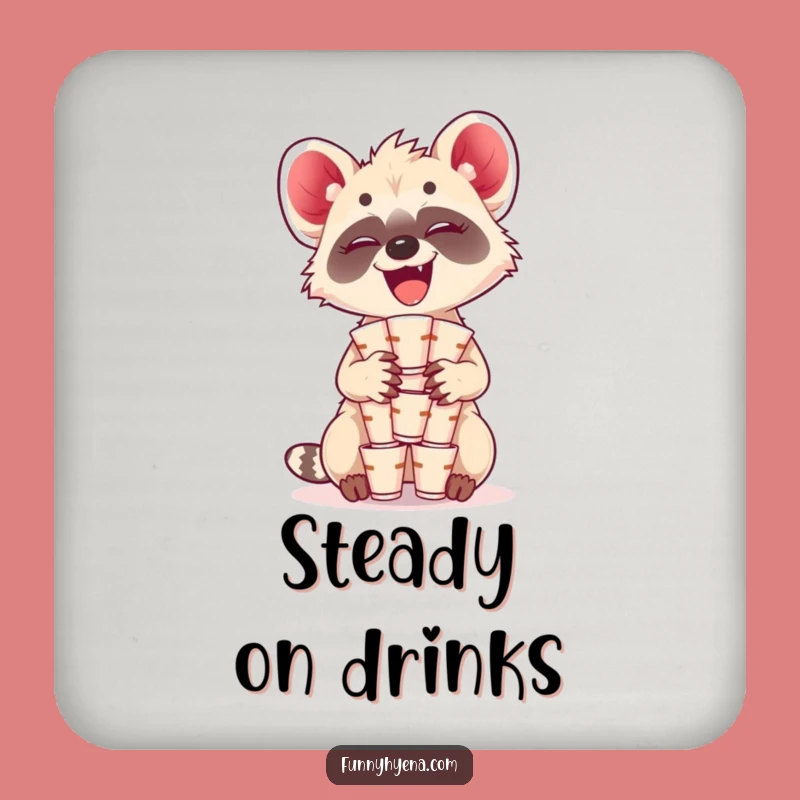 Funny Kawaii Hyena Cups Coaster - Protect Surfaces with Giggling Balance Gift