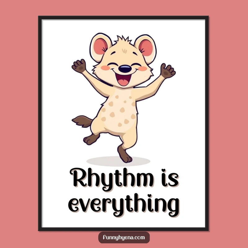Funny Hyena Dancing Poster: Decorate Your Space with Energetic Joy and Laughter