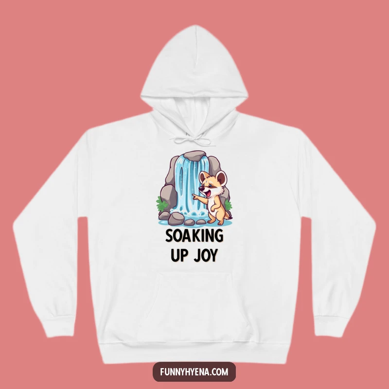 Funny Hyena Waterfall Hoodie: Stay Warm and Enthusiastic with this Joyful Sweatshirt