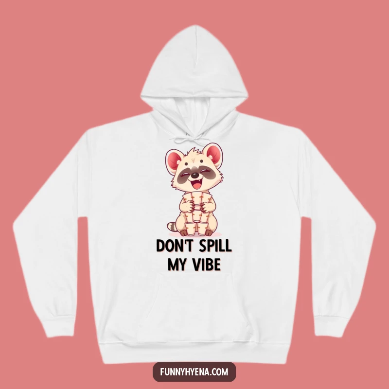 Funny Kawaii Hyena Cups Hoodie - Cozy & Comical Balance Sweatshirt Gift
