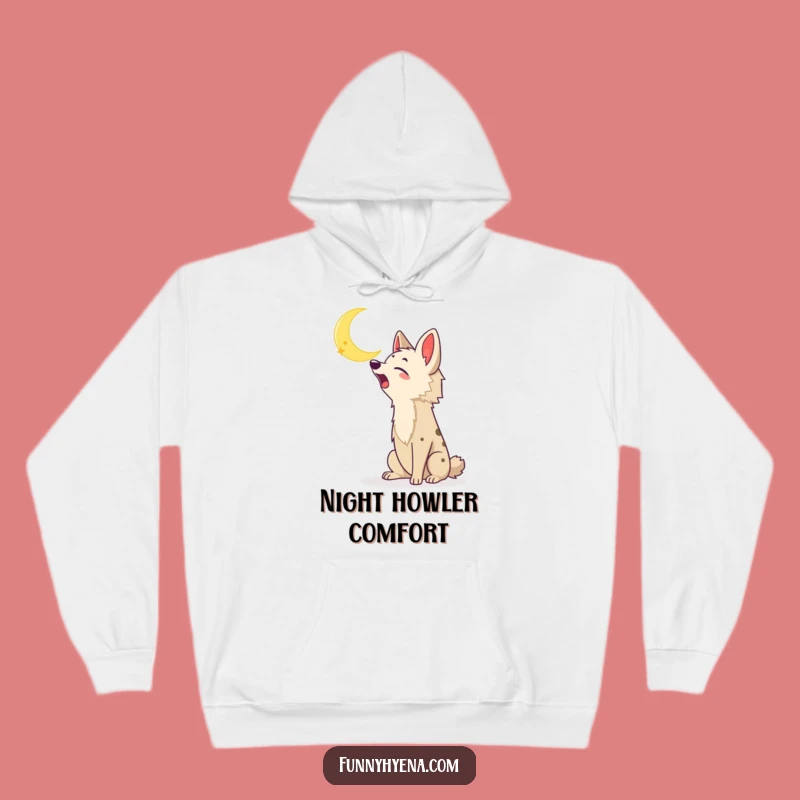 Funny Kawaii Hyena Hoodie: Moon Howl, Cozy Wild, Hilarious Gift