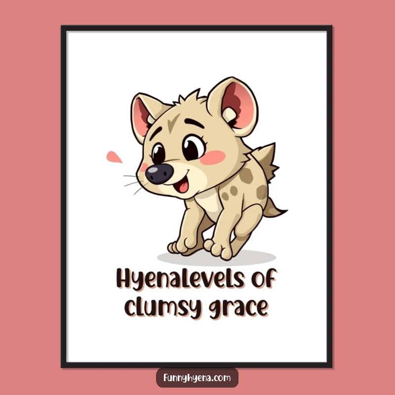 Funny Free Printable Wall Art: Tripping Hyena Printable Art for Laughs