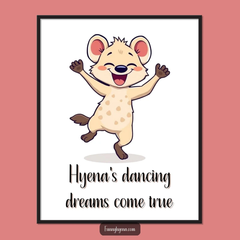 Funny Free Printable Wall Art: Dancing Hyena Printable Art for Joy