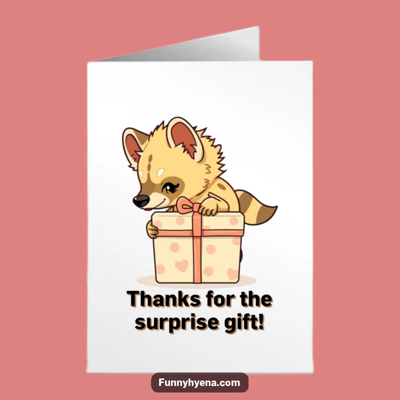 Funny Free Printable Thank You Card: Stealthy Hyena Gift - Hilarious Downloadable