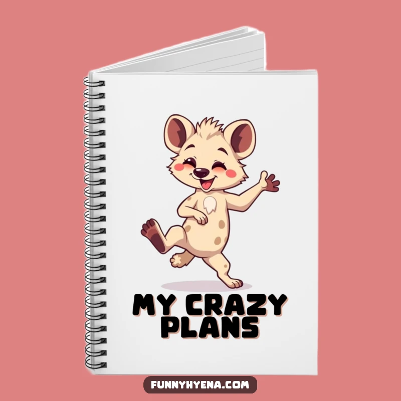 Funny Kawaii Hyena Dance Notebook - Cute Journal with Comical Pose Gift