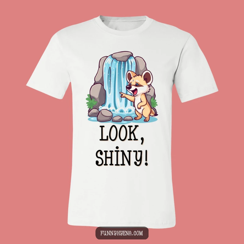 Funny Hyena Waterfall T-Shirt: Express Your Excitement for Life's Sparkling Moments