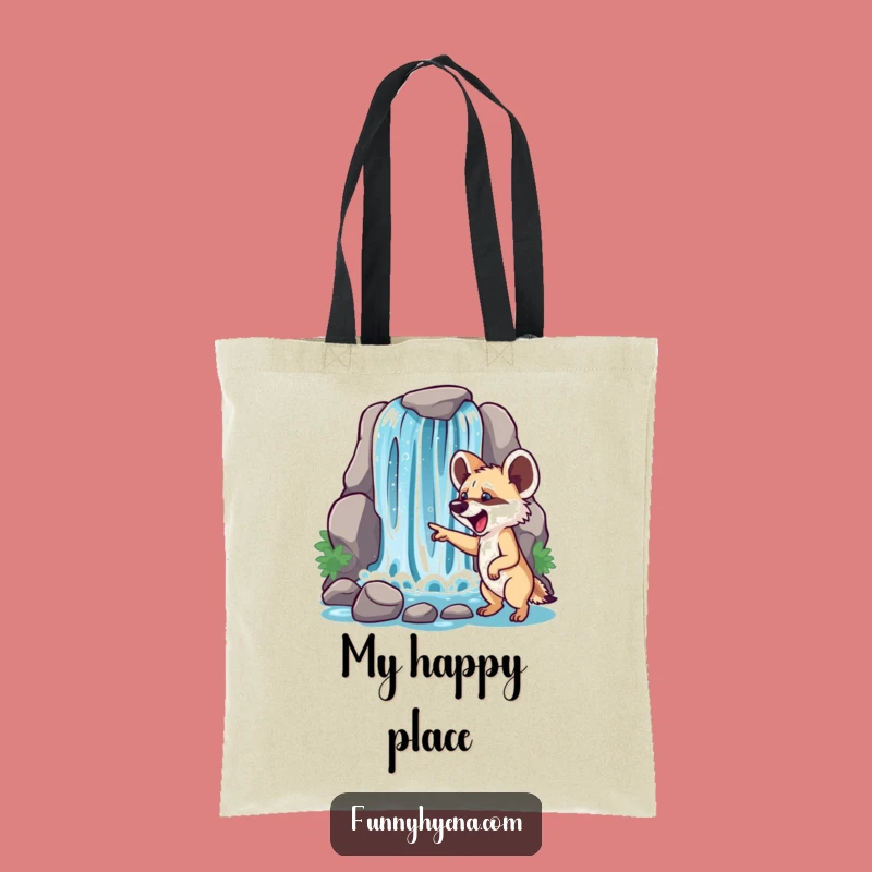 Funny Hyena Waterfall Tote Bag: Carry Life's Sparkling Adventures with Style